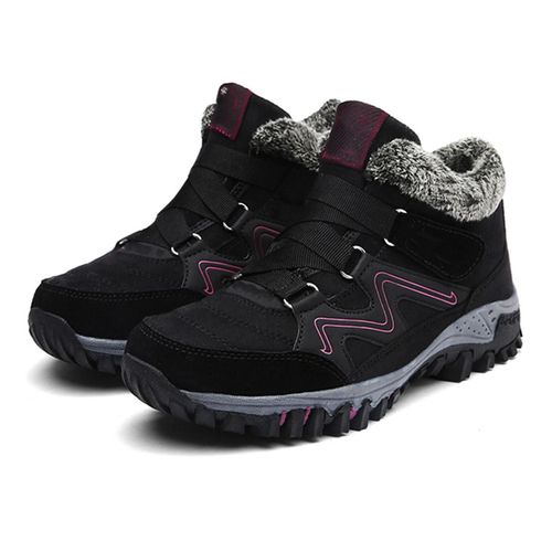 Bottines Pour Hommes / Femmes Avec Doublure Chaude Et Semelle En Caoutchouc Antidérapante D'hiver Approvisionnement 37,Noir Rose Rouge