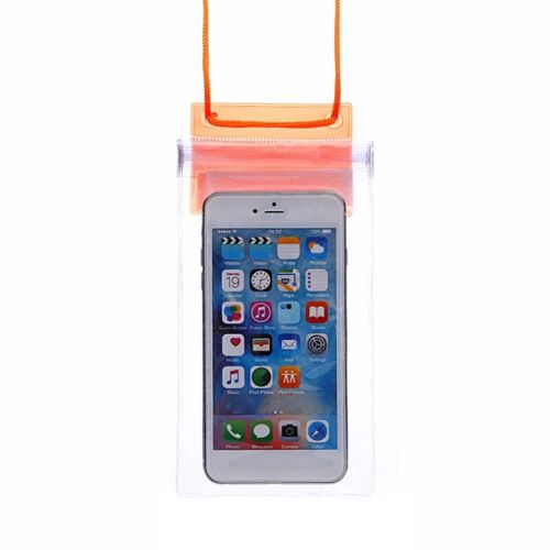 Femmes Hommes Transparent Imperméable Pvc Téléphone Sac Pochette Étui Pour Surf En Plein Air Navigation (Orange)
