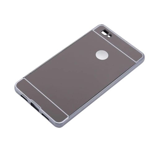 Mode Ultra-Mince Luxe Miroir En Métal Couverture Arrière Coque De Téléphone Pour Huawei P8 Lite Noir
