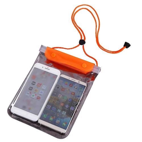 Grande Taille Femmes Hommes Étanche Pvc Téléphone Sac Pochette Étui Pour Surf En Plein Air Navigation (Orange)