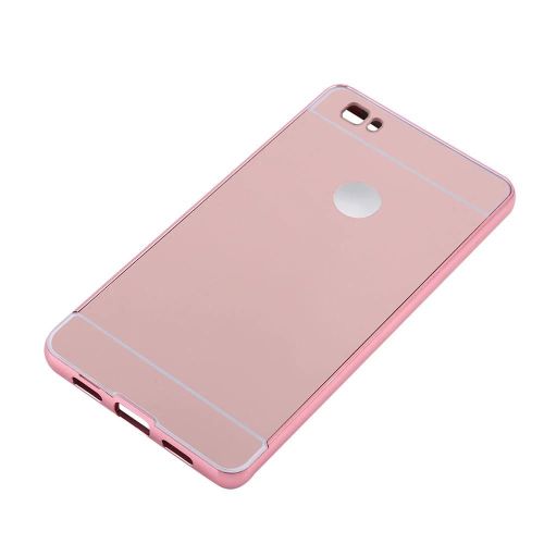 Mode Ultra-Mince Luxe Métal Miroir Couverture Arrière Coque De Téléphone Pour Huawei P8 Lite Or Rose