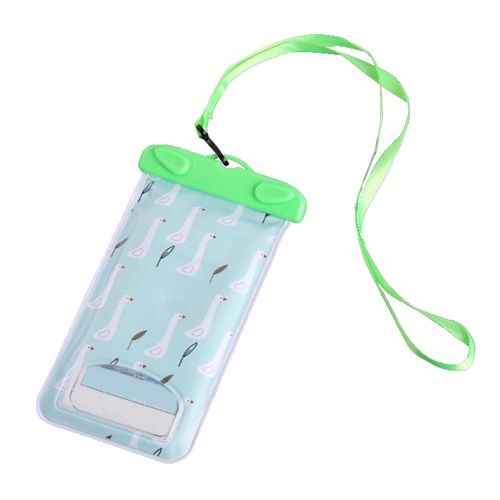 Motif mignon imperméable PVC téléphone sac pochette étui pour la natation navigation de plaisance surf randonnée (cygne)