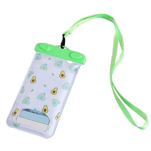 Motif mignon imperméable PVC téléphone sac pochette étui pour la natation navigation de plaisance surf randonnée (poire)
