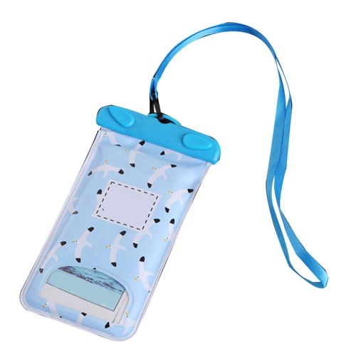 Motif mignon imperméable PVC téléphone sac pochette étui pour la natation navigation de plaisance surf randonnée (mouette)