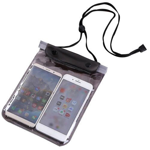 Grande Taille Femmes Hommes Étanche Pvc Téléphone Sac Pochette Étui Pour Surf En Plein Air Navigation (Noir)