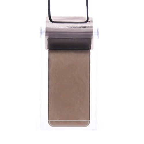 Femmes Hommes Transparent Imperméable Pvc Téléphone Sac Pochette Étui Pour Surf En Plein Air Navigation (Noir)