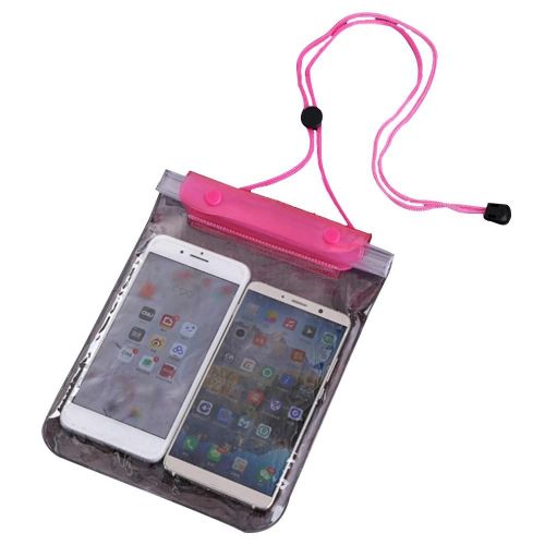 Grande Taille Femmes Hommes Étanche Pvc Téléphone Sac Pochette Étui Pour Surf En Plein Air Navigation (Rose)