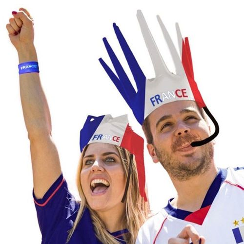 Coiffe Sifflante Tricolore France Supporter Adulte