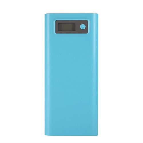 20000mah Double Banque D'alimentation Usb Coque Kit De Bricolage Chargeur De Batterie Avec Lcd Type-C Et Micro Usb Bleu