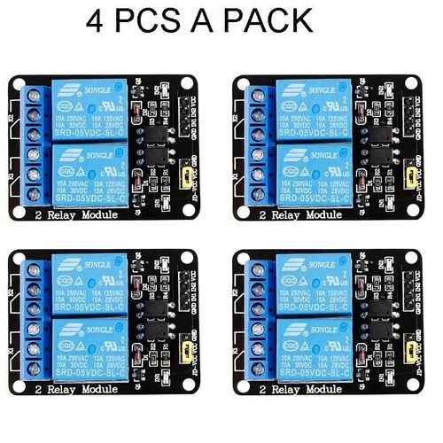 4pcs DC 5V 2 canaux Module de relais avec optocoupleur Carte d'extension de déclenchement de bas niveau compatible avec Arduino R3 MEGA 2560 1280 DSP ARM PIC AVR STM32 Raspberry PI
