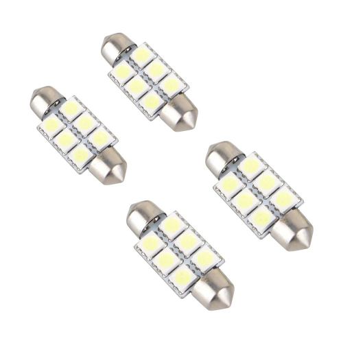 36mm 6smd 5050 Ampoule Led À Double Pointe Pour La Lecture De Toit De Voiture / Lampe De Plaque D'immatriculation