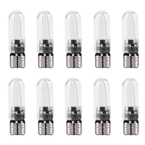 10pcs 12v W5w T10 194 Verre Cob Filament Led Voiture Lecture Drl Trunk Led Ampoule Lumière Bleue