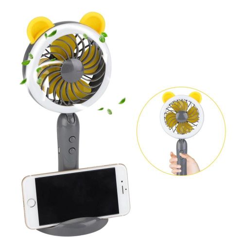 Ventilateur portable,mini petit ventilateur de bureau rechargeable USB portable avec support de téléphone,batterie 1200mAh