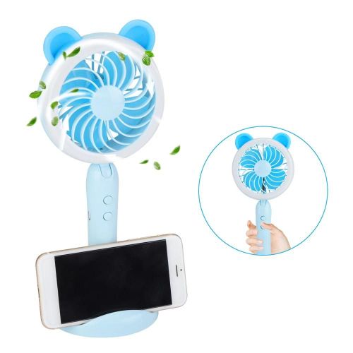 Ventilateur portable,mini petit ventilateur de bureau rechargeable USB portable avec support de téléphone,batterie 1200mAh
