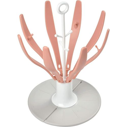 Gothicana By Emp, Egoutte Biberons Arbre Flower, Pliable, 8 Biberons Et Accessoires, Compact, Nomade, Rose
