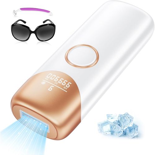 Épilateur Lumière Pulsée 3 En 1 Avec Refroidissement Par Glace,Épilateur Laser Avec 9 Niveaux D'énergie,Fonction Rh/Sc/Ar,999 900 Flashs,Épilation Ipl Pour Femmes Et Hommes,Armpit,Jambes,Visage