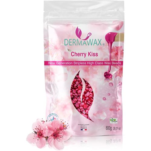 800 Grammes Cherry Kiss Vegan Waxing Perles De Cire Sans Bande Cire Haute Performance Pour L'épilationvisage Jambes Bikini Et Zone Intime Aisselles Dos Épilation Paquet Refermable 