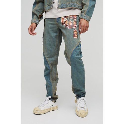 Jean Slim À Écussons Gothiques Homme - Gris - 36r, Gris