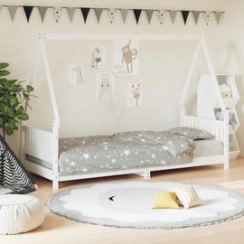 Cadre De Lit Pour Enfants Blanc 80x200 Cm Bois De Pin Massif