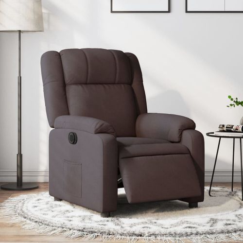 Vidaxl Fauteuil Inclinable Électrique Marron Foncé Tissu