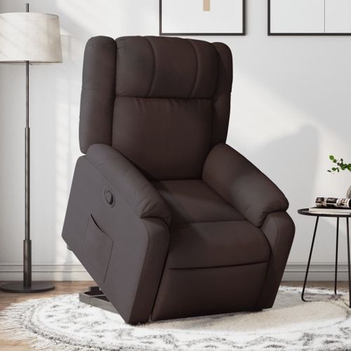 Vidaxl Fauteuil Inclinable Marron Foncé Tissu