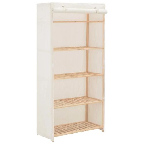 Garde-Robe Blanc 79 X 40 X 170 Cm Tissu