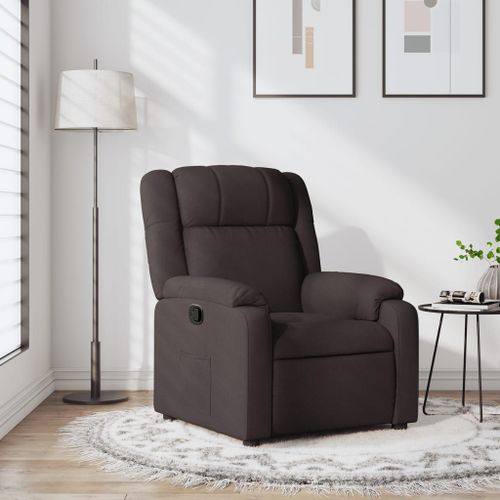 Vidaxl Fauteuil Inclinable Marron Foncé Tissu