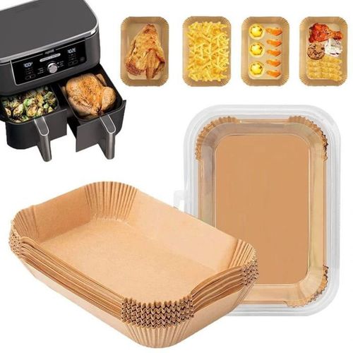 Papier Cuisson Air Fryer 100 Pièces Rectangle 22x14cm Papier Sulfurisé Air Fryer, Jetable Antiadhésive Accessoire Air Fryer