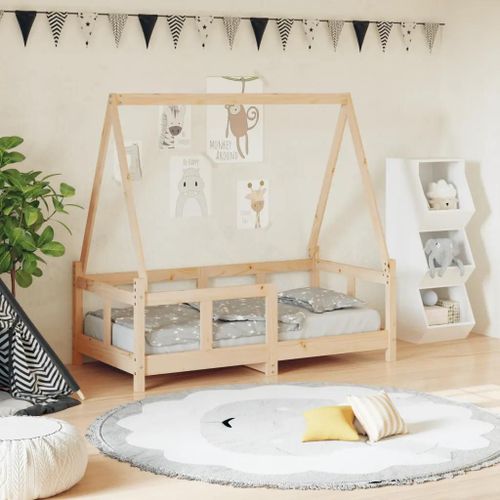 Cadre De Lit Pour Enfant 70x140 Cm Bois De Pin Massif