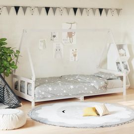 Cadre De Lit Pour Enfants Blanc 90x200 Cm Bois De Pin Massif