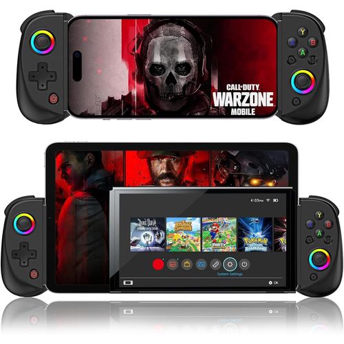 Gothicana By Empcontrôleur De Jeu Mobile Pour Ipad/Tablette[Dans Les 5-10""] Wireless Gamepad Pour Ios/Android/Pc/Switch/Ps4, Avec Joystick À Effet Hall Rgb/Turbo/6-Axes Gyro/Support Streaming/Cloud G