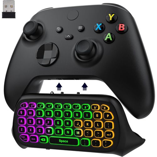 Gothicana By Empclavier Rétro-Éclairage Rvb Compatible Avec Manette Xbox One, Xbox Series X/S, Clavier Jeu Sans Fil Avec Récepteur 2,4g & Prise Audio 3,5mm, Accessoire Pour Manette Xbox One/One S/Eli