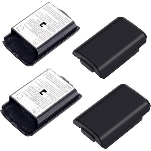 Gothicana By Empskuurtfr Replacement Battery Pack Cover For Microsoft Xbox 360 Wireless Controller, 4 Pack Black