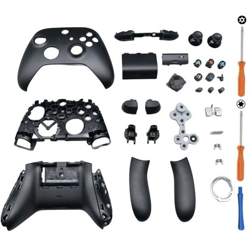 Gothicana By Empkit De Coque De Boîtier Complet De Remplacement Pour Xbox Series X/S Manette, Inclure Étui Coquille Cadre Central Rails Latéraux Boutons Abxy Pare-Chocs Lb Rb Accessoires (Noir)