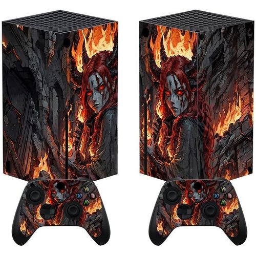 Gothicana By Empautocollant Manette Pour Xbox Series X Accessoires Protection,Stickers Pour Xbox Series X Console Skin-Envoyé Flamme