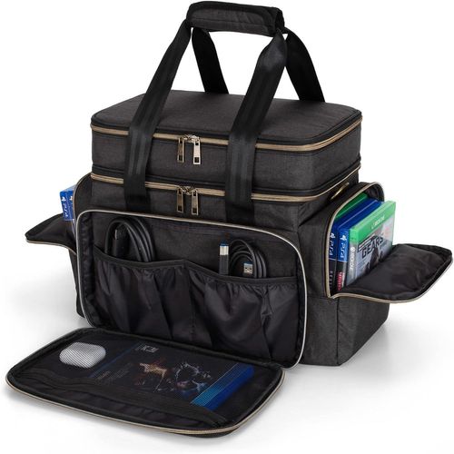 Gothicana By Empsac De Transport Pour Console Compatible Avec Xbox Series X, Étui De Transport Avec Plusieurs Poches De Rangement Pour Manettes Xbox, Jeux, Disque Dur Portable Et Autres Accessoires,