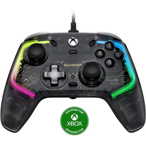Gothicana By Empkaleid Manette De Jeu Filaire Transparente Pour Xbox Series X|S, Xbox One & Windows 10/11, Manette De Jeu Plug-And-Play Avec Joysticks Et Déclencheurs À Effet Hall, Jack Audio 3,5mm