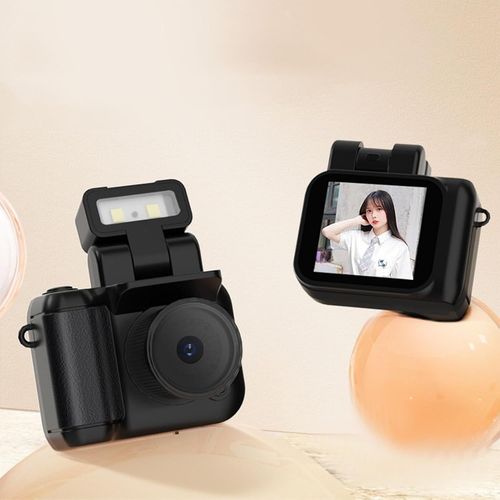 GOTHICANA BY EMPPetit Appareil Photo Numérique 1080P, Mini Appareil Photo Au Pouce De Style Vintage Avec Lampe De Poche Led, Écran Lcd Coloré, Batterie Au Lithium 480 Mah Pour L'Enregistrement