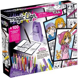 - Manga Chibi - Magic Lign - Coffret Reproduction - Plus De 100 Illustrations À Projeter Et Dessiner - Adorables Personnages Manga - Apprendre À Dessiner - Activité Créative - Dès 7 Ans