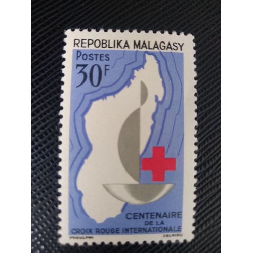 Timbre Madagascar Y T 384 Emblème De La Croix-Rouge 1963 (050509 )