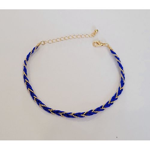 Chaine Cheville Tressee Bleue Doree !