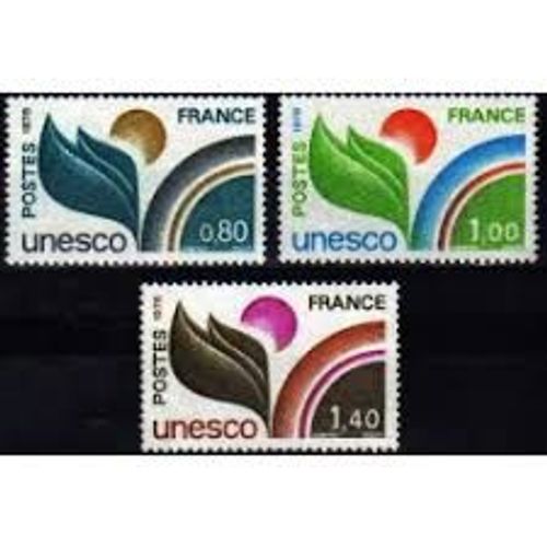 Unesco : Allégorie Série Complète Année 1976 Timbres De Service N° 50 51 52 Yvert Et Tellier Luxe