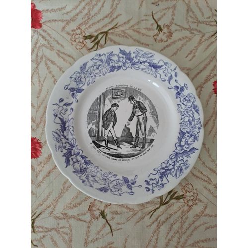 Assiette décorative Parlante. N°3. Les petits bonheurs de la vie. H. B. Choisy Le Roi.