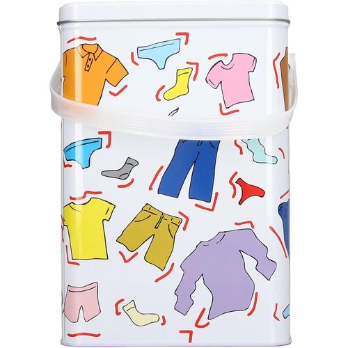 GOUTS ET COULEURSPoubelle À Lessive En Fer, Rangement Et Organisation Du Linge En Fer Paniers À Linge Boîte De Rangement Pour Poudre À Laver Avec Fenêtre En Perspective Pour Buanderie À L'Aide