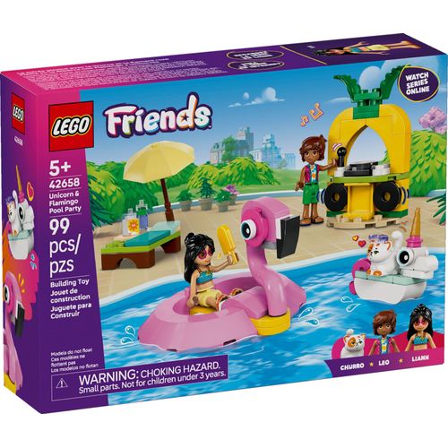 LEGO Friends - Fête dans la piscine avec les bouées licorne et flamant rose - 42658