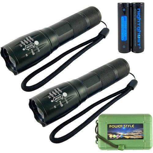 Led Torche Super Lumineuse 1000 Lumens Zoomable Led Lampe De Poche 5 Modes Focus Zoomable Petite Torche Ipx6 Torche Tactique Étanche Surpuissante En Plein Air 2 Pack (3350 Version)[H203]