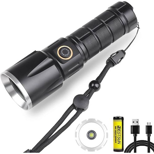 Lampes De Poche Led Rechargeables X 50,Lampe De Poche Led Super Lumineuse De 100000 Lumens Avec 5 Modes D'éclairage, Lampe De Poche Tactique Étanche Ipx6 Avec Fonction De Banque D'alimentati[H1005]