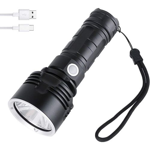 Lampe Torche Led Ultra Puissante 5000 Lumens, X 50 Led Torche Tactique Ultra Puissante Militaire Lampe De Poche Zoomable Torche Usb Pour Ménage, La Randonnée, D'urgence[H1014]