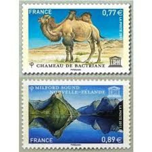 Unesco : Patrimoine Unversel Sites Classés À Protéger Asie Et Nouvelle Zélande La Paire Année 2011 Timbres De Service N° 151 152 Yvert Et Tellier Luxe