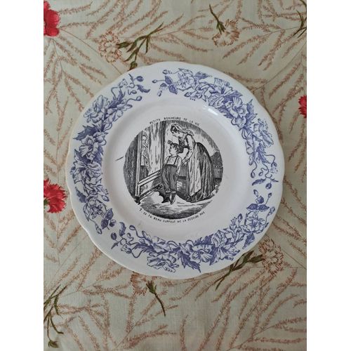 Assiette décorative Parlante. N°1. Les petits bonheurs de la vie. H. B. Choisy Le Roi.